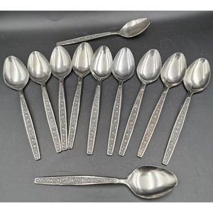 11 Granada Rose Japan Stainless Demitasse Spoons 4.5" 4 1/2"